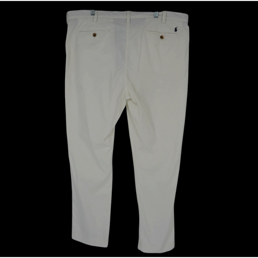 Polo Ralph‎ Lauren Mens White Stretch Straight Fit Classic Cotton Twill Chinos